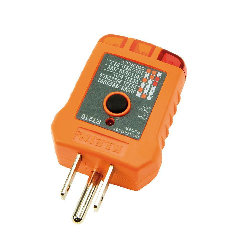 Klein Tools Orange GFCI Receptacle Tester 