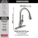 Delta Faucet SpotShield Stainless Single Handle Pull Down Touch Activated Kitchen Faucet 