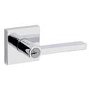 Metal Square Door Lever in Polished Chrome
