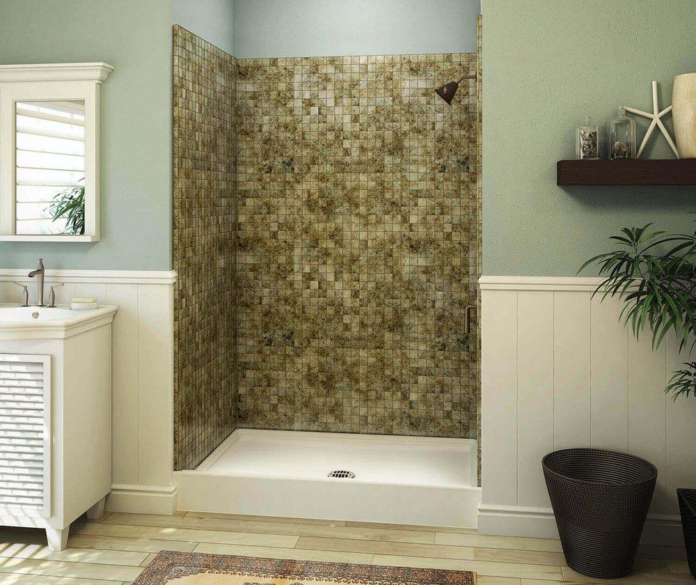 Aquatic White 48 in. Shower Pan with Center Drain 