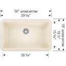 BLANCO Biscuit 30 x 19 in. No Hole Composite Single Bowl Undermount Kitchen Sink 