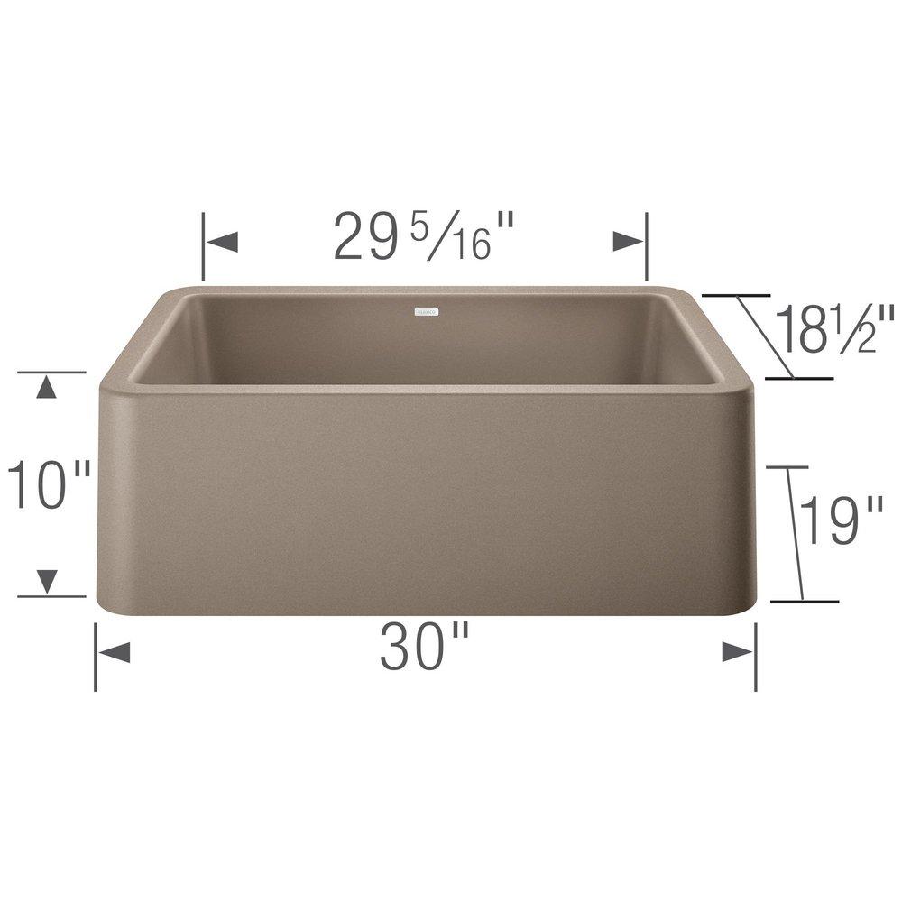 BLANCO Truffle 30 x 19 in. No Hole Composite Single Bowl Undermount Kitchen Sink 