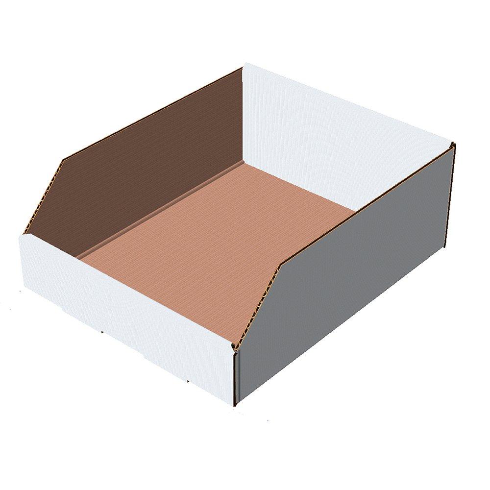 White 12 in. Cardboard Bin Box in White (Pack of 25) 