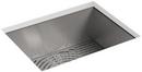 24 x 18-5/16 in. No Hole Stainless Steel Single Bowl Undermount Kitchen Sink in Satin Stainless Steel