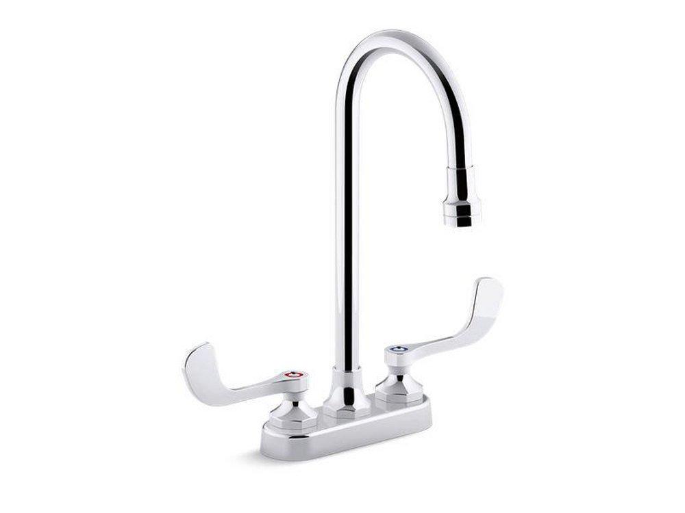 KOHLER Polished Chrome Two Handle Widespread Bathroom Sink Faucet Wristblade Handle 