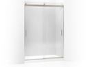 59-5/8 x 82 in. Anodized Aluminum and Tempered Glass Frameless Sliding Shower Door with Handle and Crystal Clear Glass in Brushed Nickel