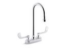 KOHLER Polished Chrome Two Handle Centerset Bathroom Sink Faucet 