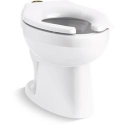 Elongated Floor Mount Toilet Bowl with Top Spud in White