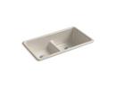 33 x 18-3/4 in. No Hole Cast Iron Double Bowl Dual Mount Kitchen Sink in Sandbar