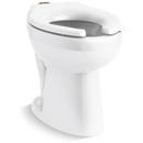 Elongated Floor Mount Toilet Bowl with Top Spud in White