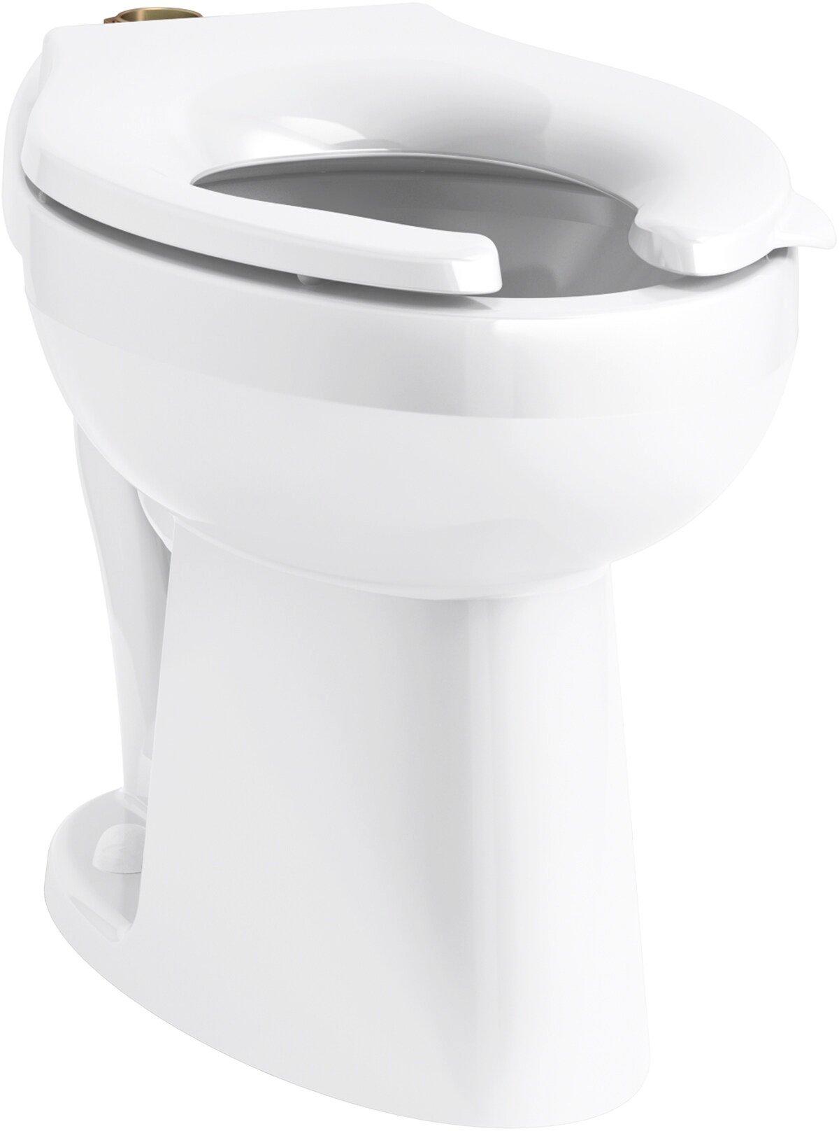 KOHLER White Flushometer Bowl with Top Spud 