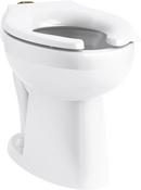 1.6 gpf Elongated Floor Mount Toilet Bowl with Top Spud in White