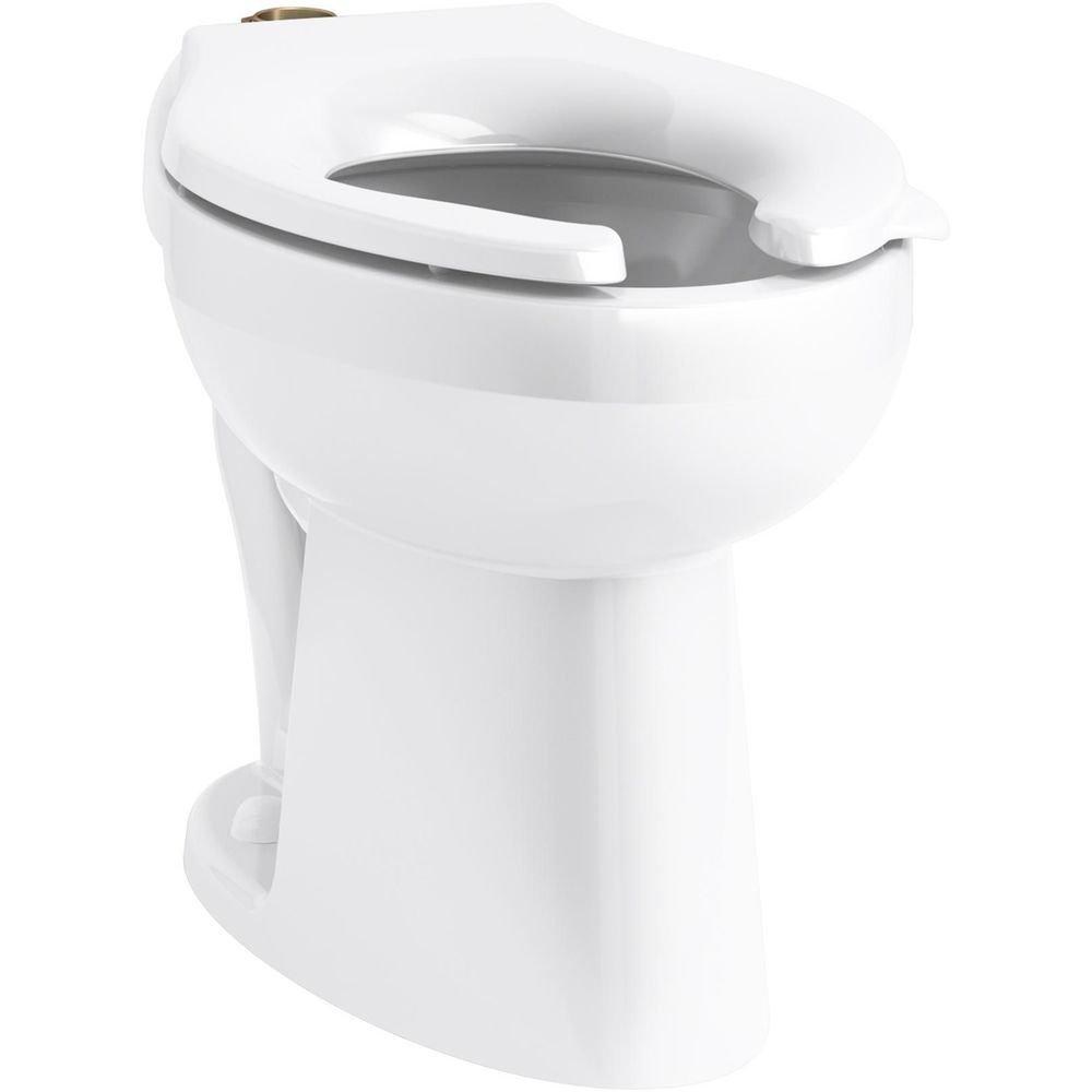 KOHLER White Flushometer Bowl with Top Spud 