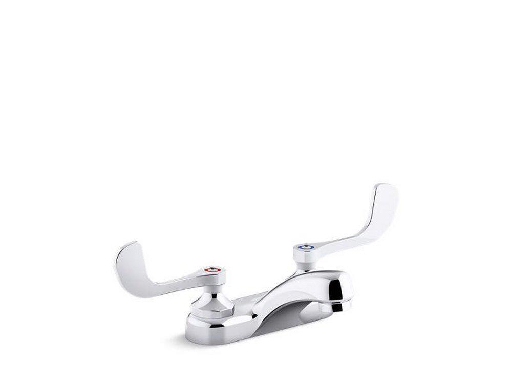 KOHLER Polished Chrome Two Handle Centerset Bathroom Sink Faucet Wristblade Handle 