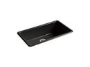 33 x 18-3/4 in. No-Hole Cast Iron Single Bowl Dual Mount Kitchen Sink in Black Black™