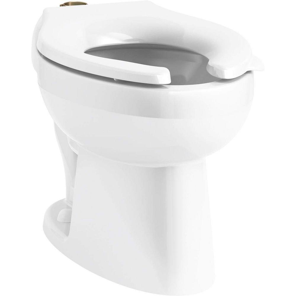 KOHLER White Elongated Toilet Bowl in White 