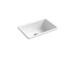 27 in. Dual Mount Cast Iron Single Bowl Kitchen Sink in White