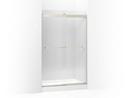 59-5/8 x 74-1/4 in. Sliding Crystal Clear Glass Shower Door with Blade Handle in Brushed Nickel