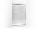 59-5/8 x 74-1/4 in. Sliding Crystal Clear Glass Shower Door with Blade Handle in Bright Polished Silver