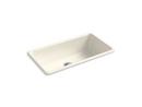 KOHLER Biscuit 33 x 18-3/4 in. No-Hole Cast Iron Single Bowl Dual Mount Kitchen Sink 
