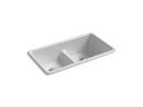 33 x 18-3/4 in. Cast Iron Double Bowl Dual Mount Kitchen Sink in Ice&#8482; Grey