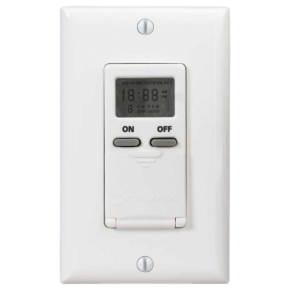 White DIGITAL 7-DAY TIMER 15 AMP 120 VAC WHITE 