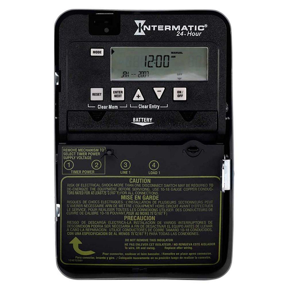 Intermatic Grey 120/208/240/277V -40 to 150 Degree F 24 Hour Electronic Time Switch in Grey 