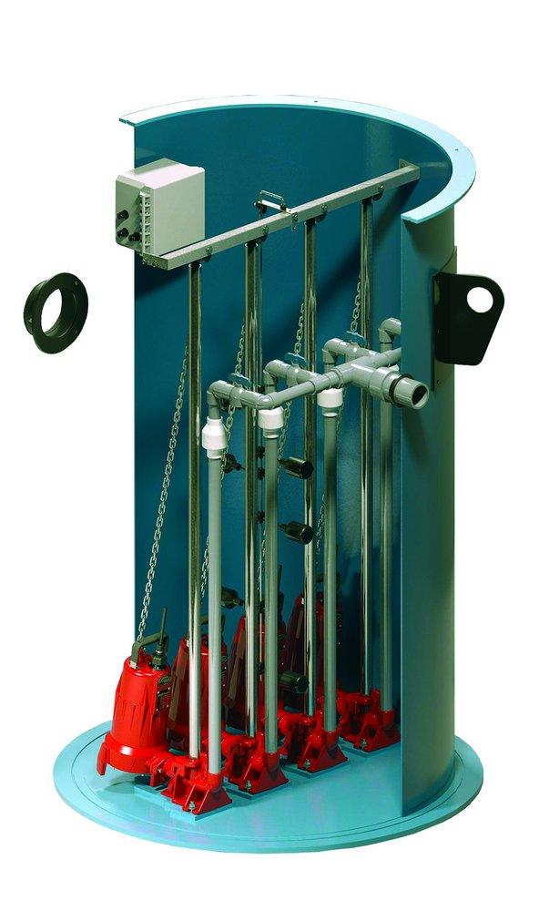 48 in. x 96 in. 2 HP Quadplex Grinder Pump 