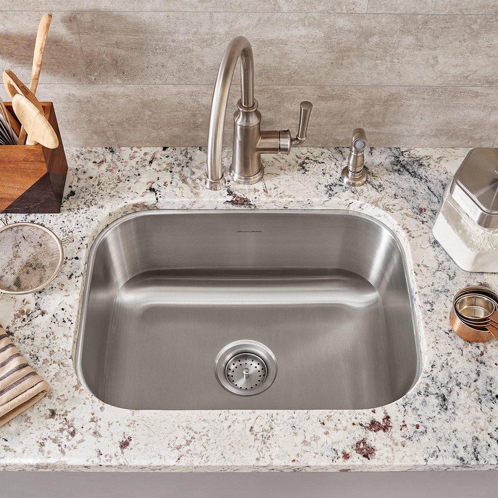 American Standard Stainless Steel 23-3/8 x 17-3/4 in. No Hole Single Bowl Undermount Kitchen Sink 