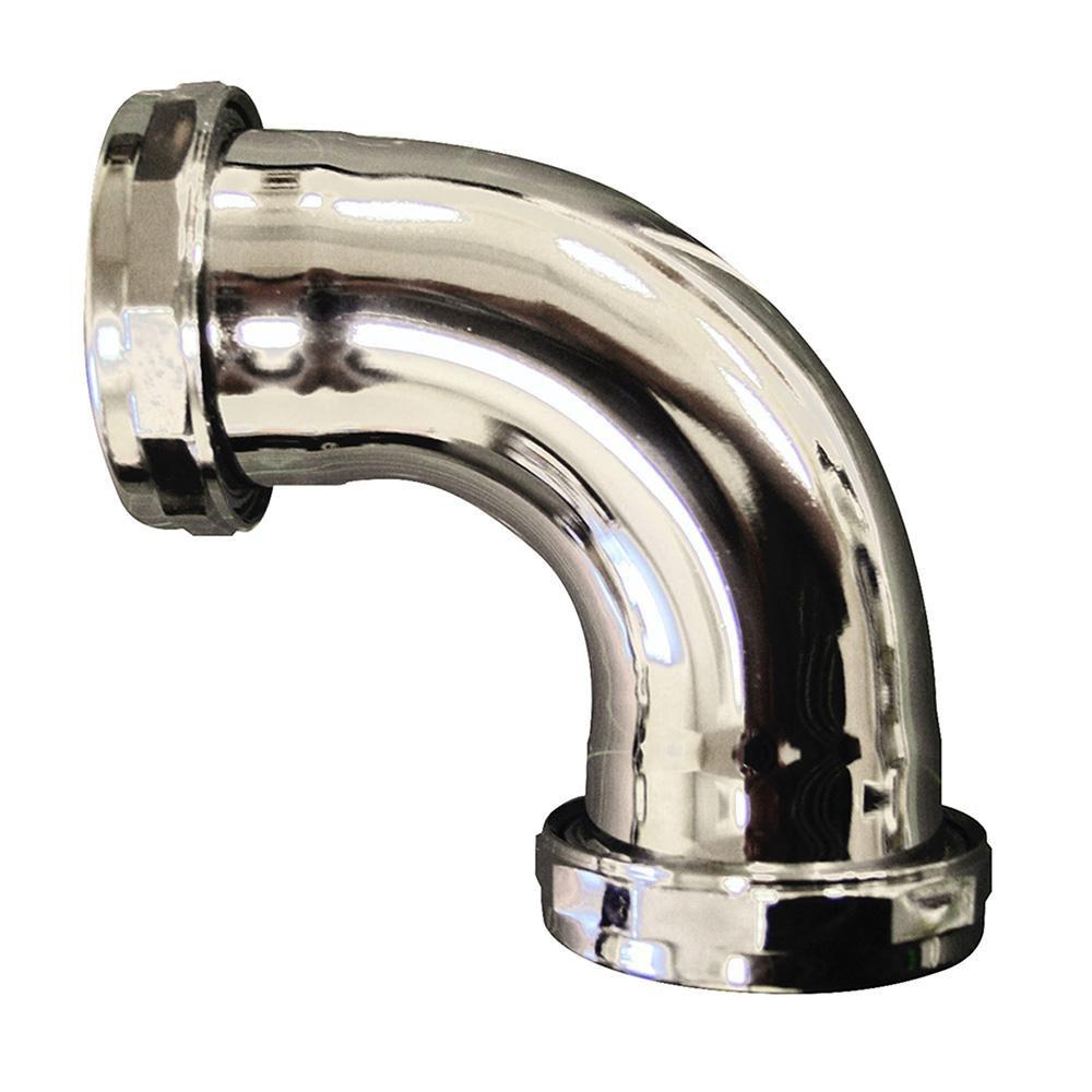 Jones Stephens Chrome Plated Slip Joint Brass 90 Degree Elbow in Chrome Plated 