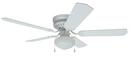 Craftmade White 52 in. 5-Blade Hugger Mount Ceiling Fan with Schoolhouse Light Kit 