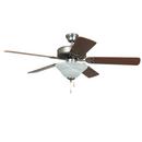 California Energy Commission Registered Builder Deluxe 52 CEIL Fan BPNI W/ BLD and Alabaster Bowl Light Kit