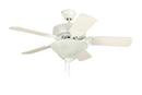California Energy Commission Registered Builder Deluxe 42 CEIL Fan MAWH W/ MAWH BLD and Alabaster Bowl Light kit