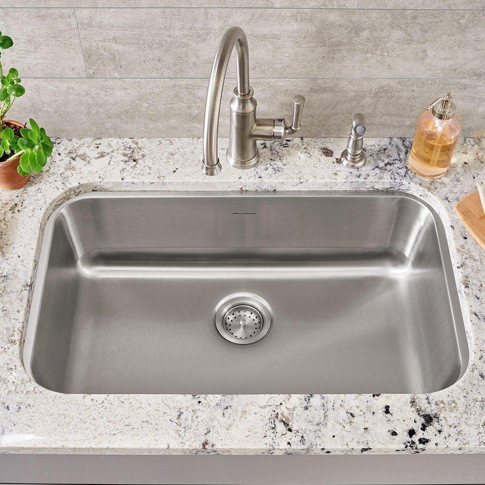 American Standard Stainless Steel 29-3/4 x 18 in. No Hole Single Bowl Undermount Kitchen Sink 
