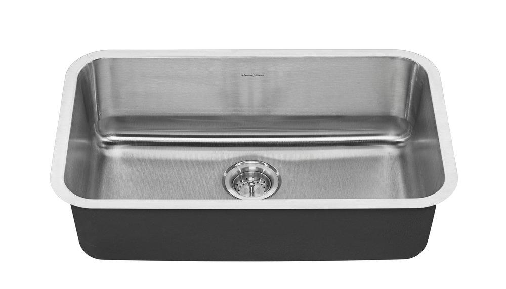 American Standard Stainless Steel 29-3/4 x 18 in. No Hole Single Bowl Undermount Kitchen Sink 