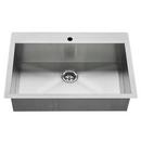 33 x 22 in. 1 Hole Stainless Steel Single Bowl Drop-in/Undermount Kitchen Sink with SoundSecure+ Rubber Sound Pads - Drain Included