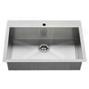 American Standard Stainless Steel 33 x 22 in. 1 Hole Single Bowl Dual Mount Kitchen Sink 