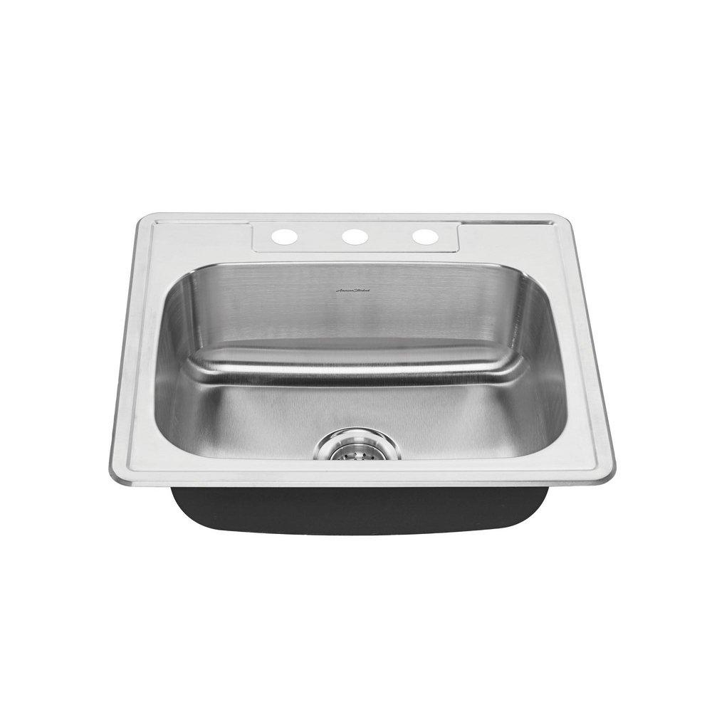 American Standard Stainless Steel 25 x 22-1/16 in. Stainless Steel Single Bowl Drop-in Kitchen Sink 