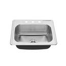 25 x 22-1/16 in. 3 Hole Stainless Steel Single Bowl Drop-in Kitchen Sink
