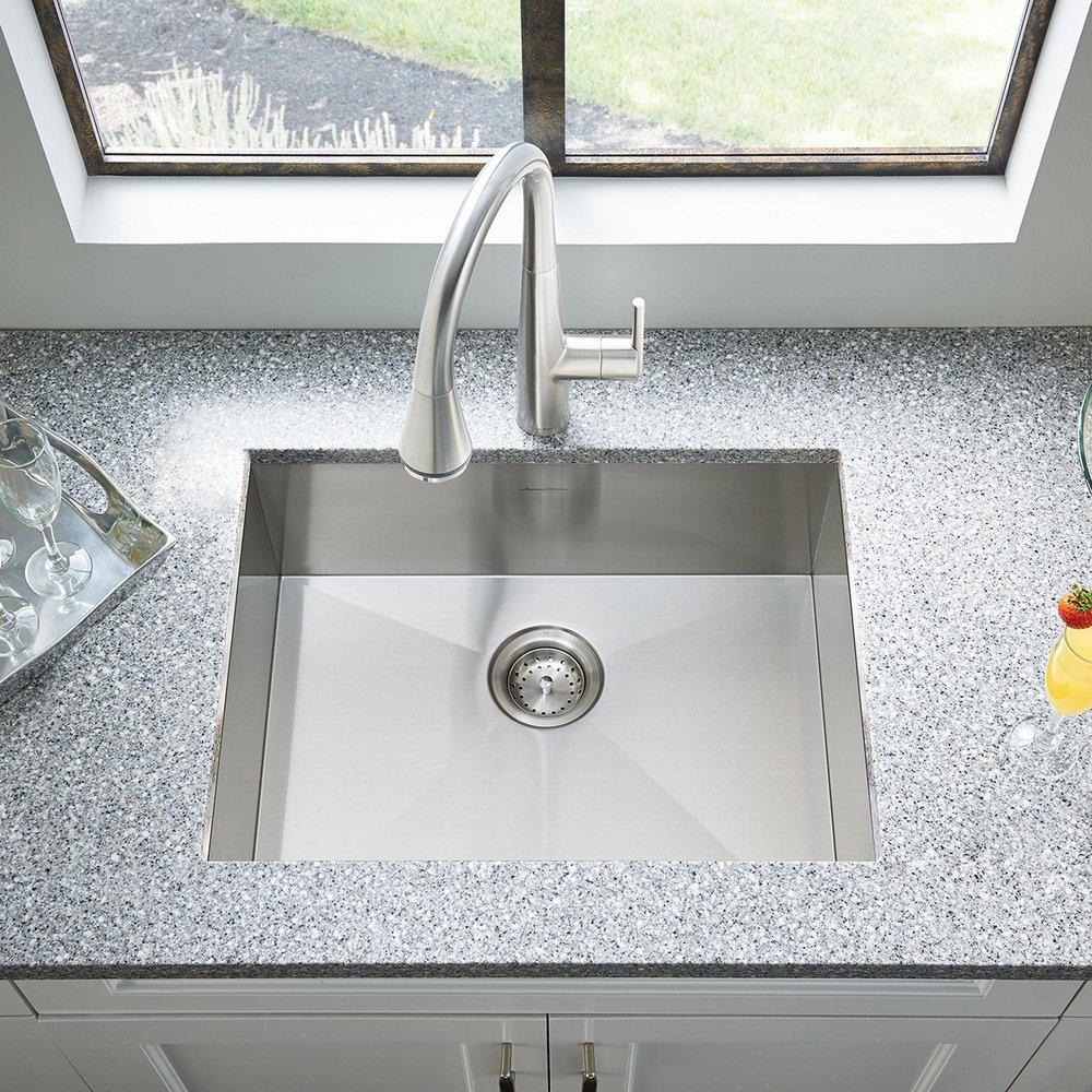 American Standard Stainless Steel 25 x 22 in. 1 Hole Single Bowl Dual Mount Kitchen Sink 