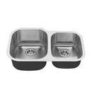 American Standard Stainless Steel 31-7/16 x 20-7/16 in. No Hole Double Bowl Undermount Kitchen Sink 