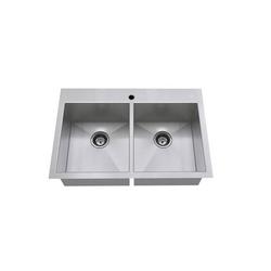 33 in. Dual Mount Stainless Steel Double Bowl Kitchen Sink