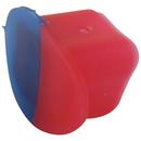 3-1/2 in. Plastic Button in Blue with Red