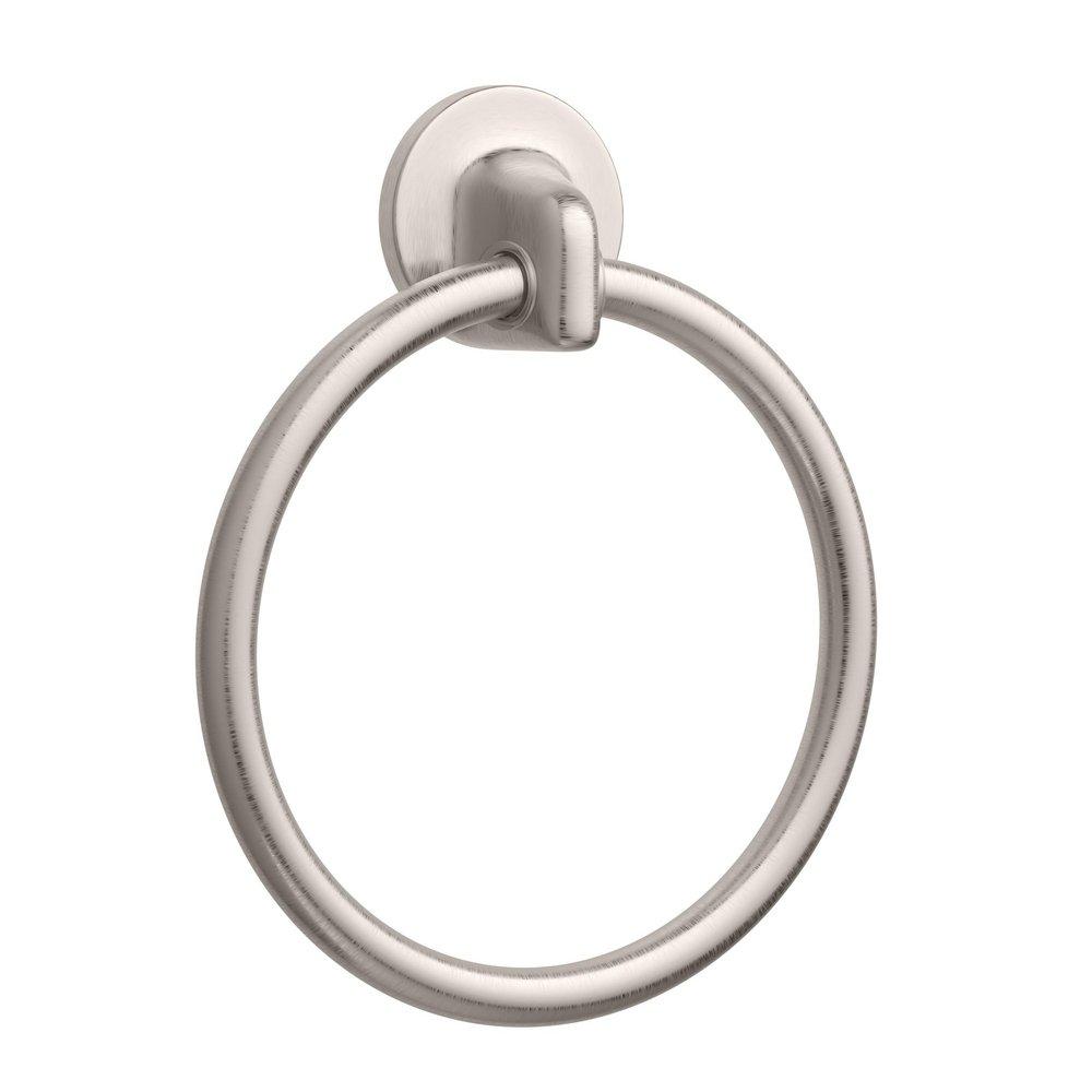 PROFLO&reg; Brushed Nickel Round Closed Towel Ring 