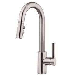 Single Handle Pull Down Bar Faucet in Stainless Steel