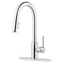 Pfister Polished Chrome Single Handle Pull Down Kitchen Faucet 