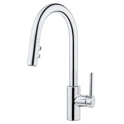 Single Handle Pull Down Kitchen Faucet in Polished Chrome