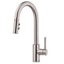 Single Handle Pull Down Kitchen Faucet in Stainless Steel