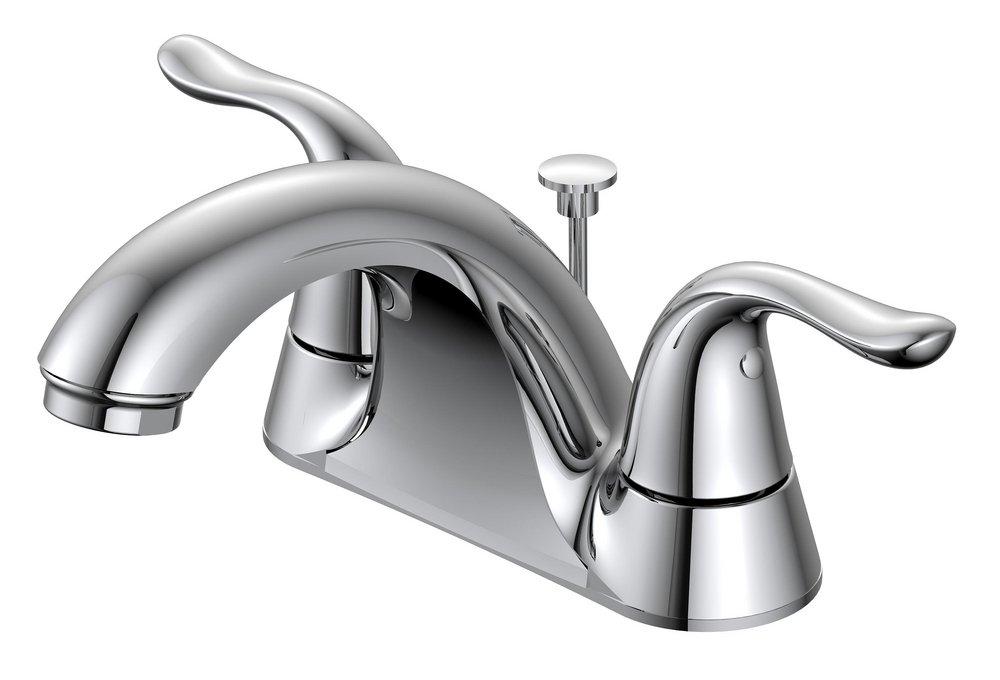 PROFLO&reg; Polished Chrome Two Handle Centerset Bathroom Sink Faucet 