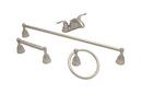 Two Handle Centerset Bathroom Sink Faucet and Bathroom Accessory Set in Brushed Nickel